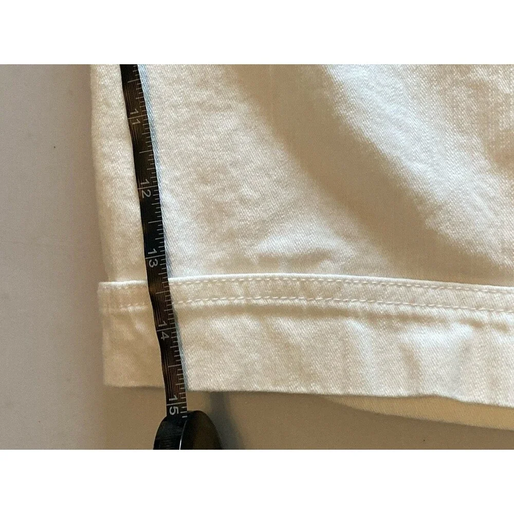 Gloria Vanderbilt Gabby Skimmer Size 12 White Denim Embellished Good Condition